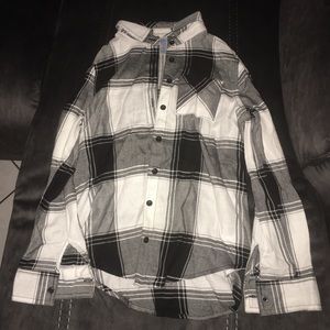 Justice girls black and white flannel